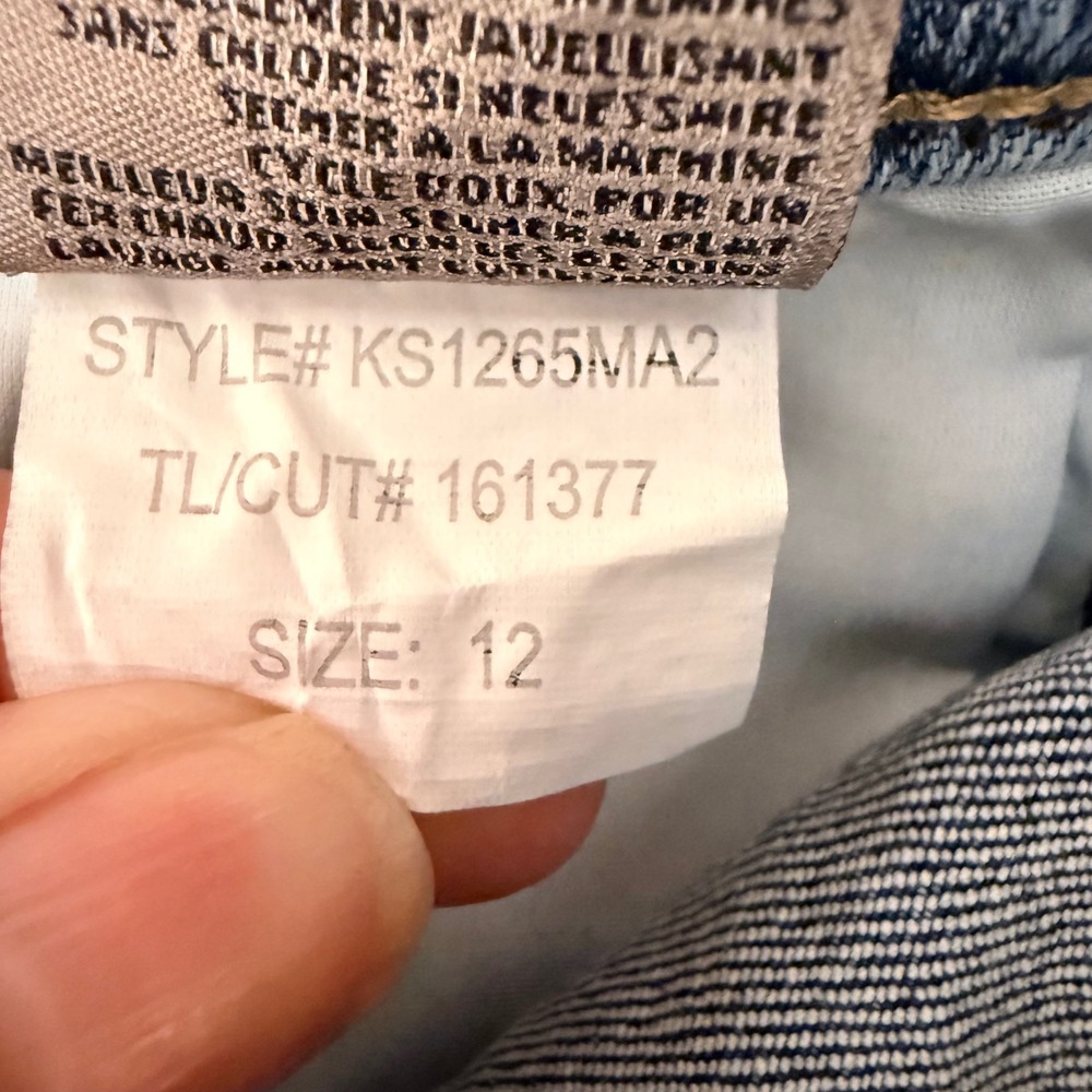 Kut from the Kloth Gidget High Rise Denim Shorts Traveler Blue 12 KS1266MA2 - Picture 13 of 13